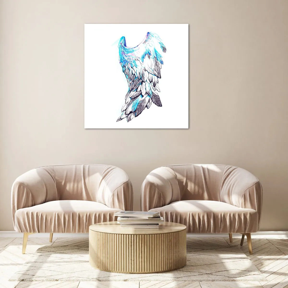 Billede på glas - Jeg har brug for vinger - 30x30 cm