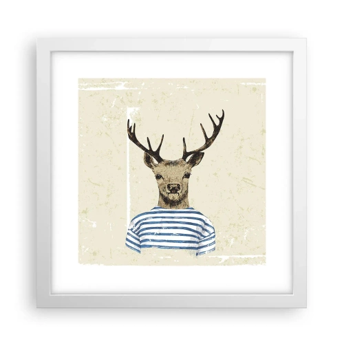 Plakat i hvid ramme - Fordi jeg kan lide stribede skjorter! - 30x30 cm