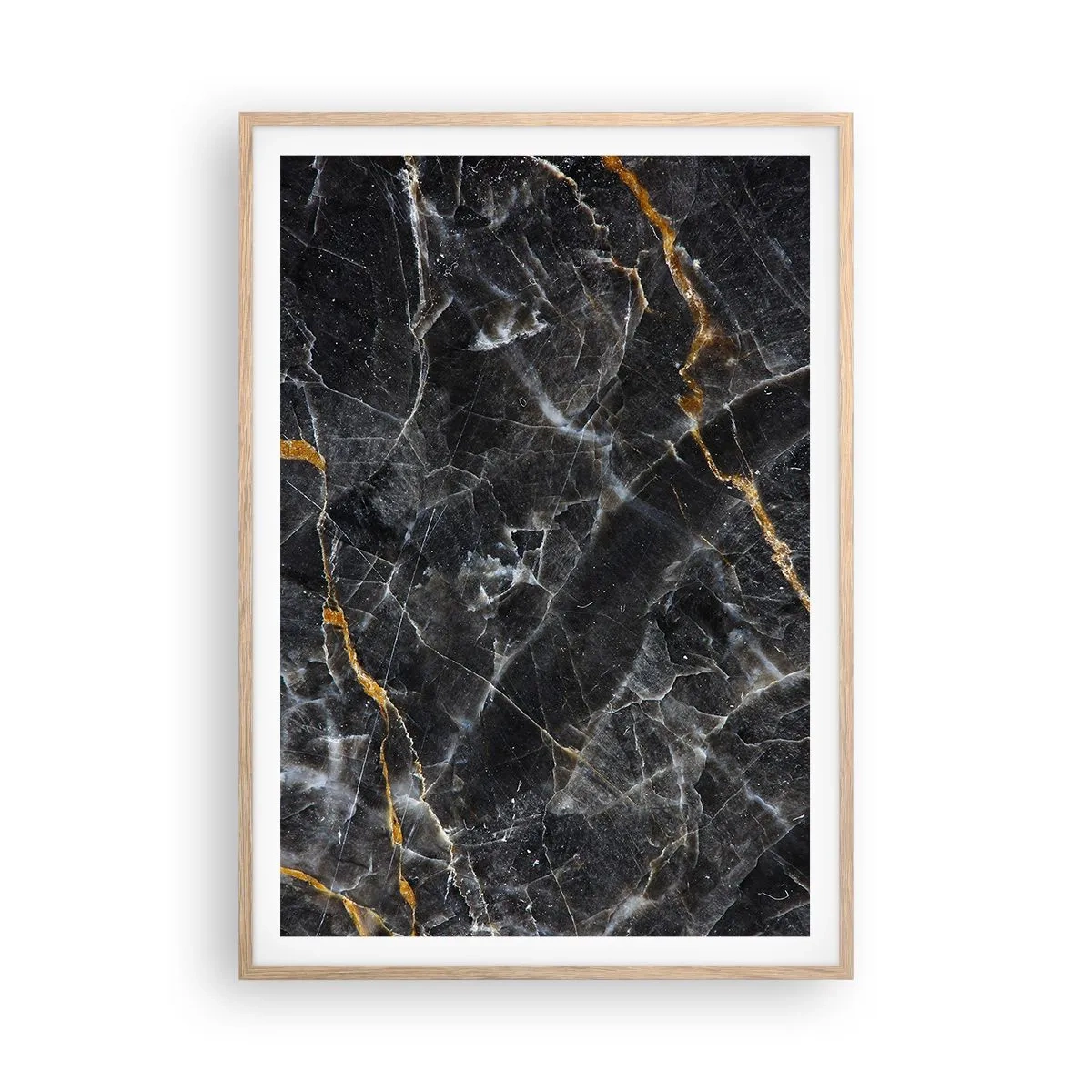 Plakat i ramme af lyst egetræ - En stens indre liv - 70x100 cm