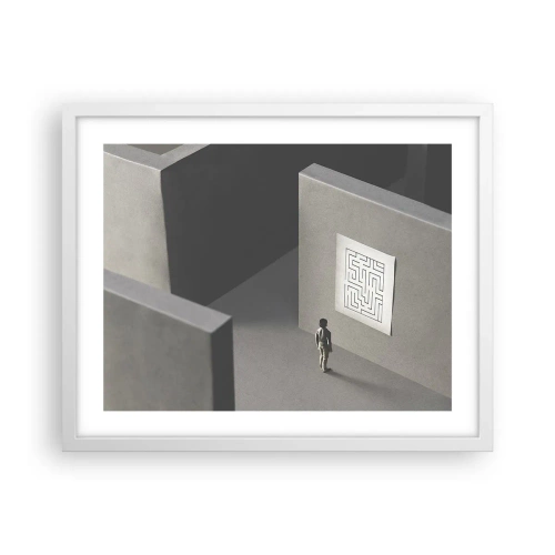 Plakat i hvid ramme - Men hvor er jeg? - 50x40 cm