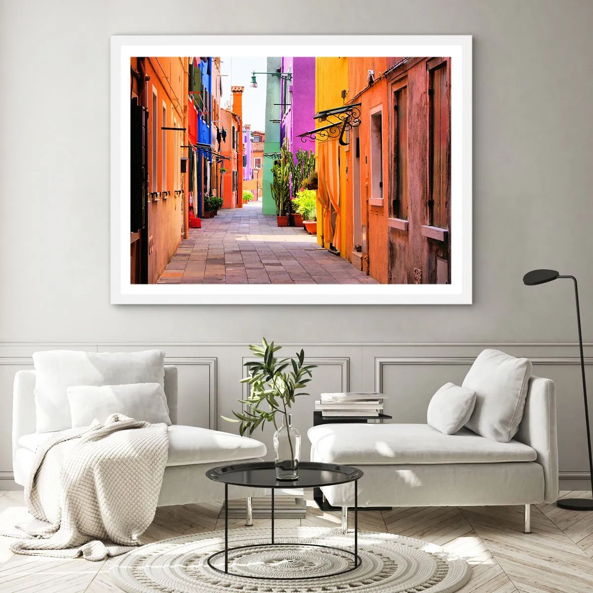 Plakat i hvid ramme - Regnbue gyde - 50x40 cm