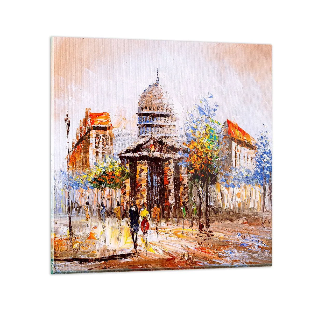Billede på glas - En parisisk spadseretur - 70x70 cm