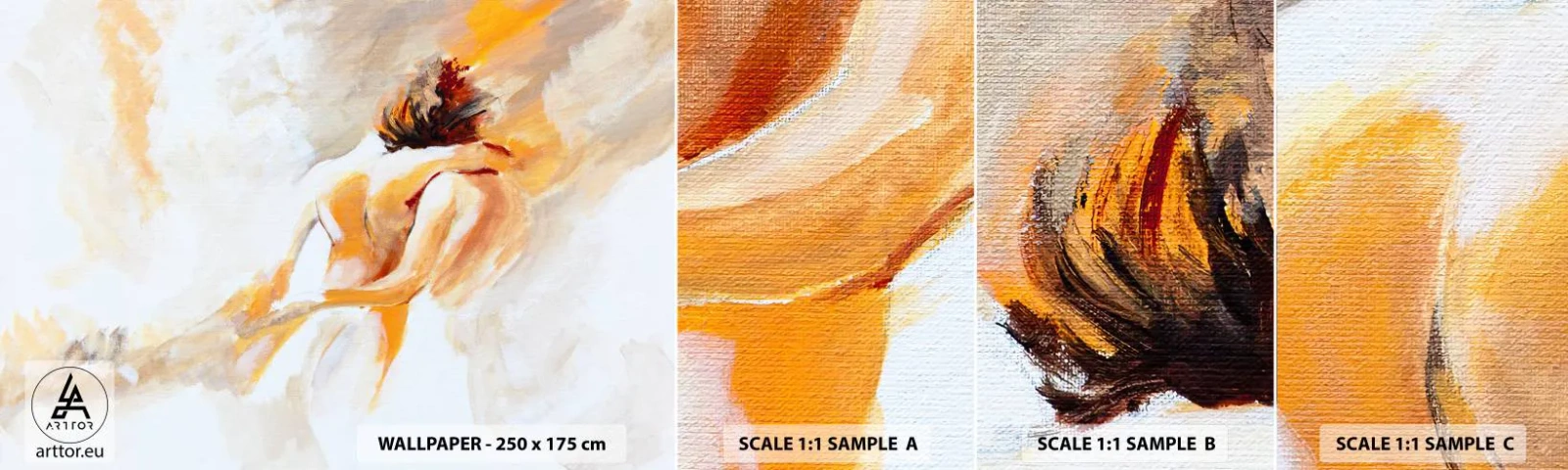 Prøve Fototapet Selvklæbende Deluxe Sticker - I himlen af nærhed - Stykke, Forelsket par, Elsker - 100x30 cm