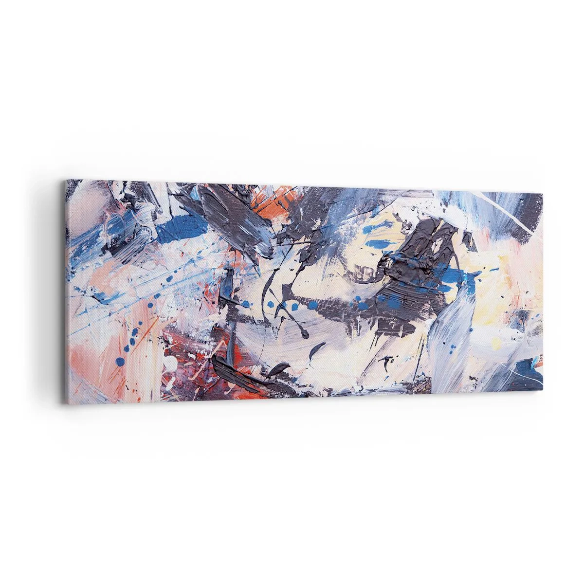 Lærredstryk - Billede på lærred - Abstraktionens vanvittige dans - 100x40 cm