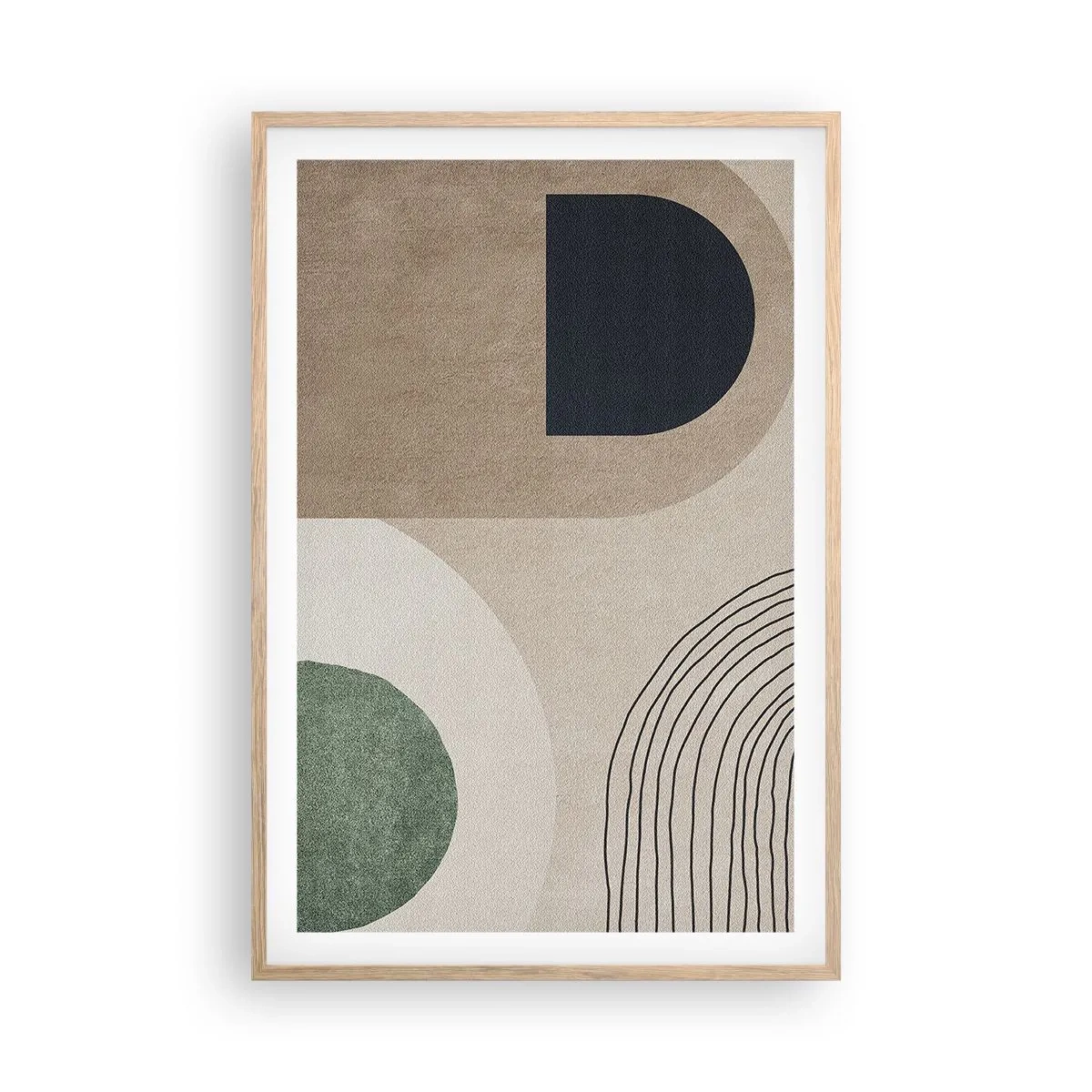 Plakat i ramme af lyst egetræ - Blidheden i en oval - 61x91 cm