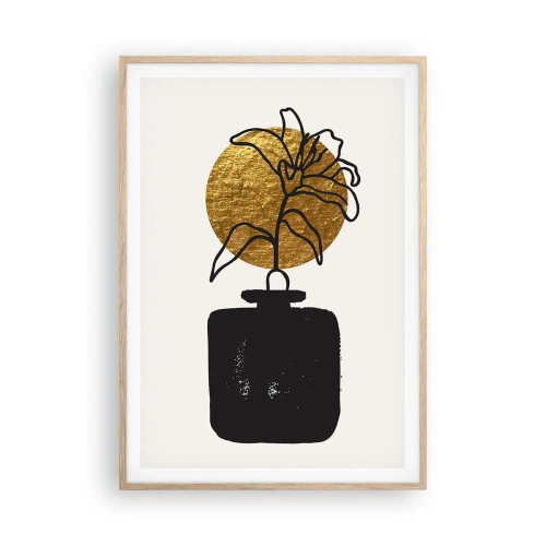 Plakat i ramme af lyst egetræ - Skønhed i balance - 70x100 cm