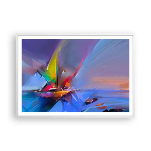 Plakat i hvid ramme - Propeller som en fugl - 100x70 cm