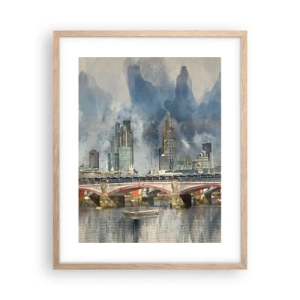 Plakat i ramme af lyst egetræ - London i al sin pragt - 40x50 cm