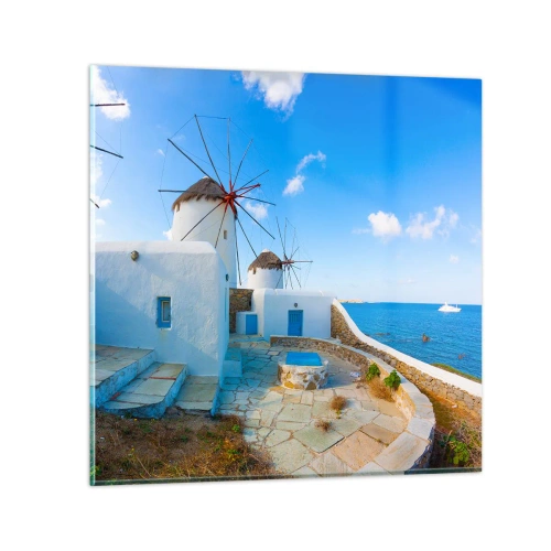 Billede på glas - Blå vind fra havet - 40x40 cm