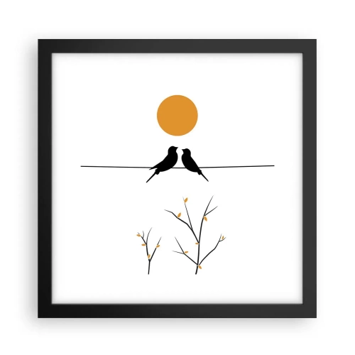 Plakat i sort ramme - Nattergal - 30x30 cm