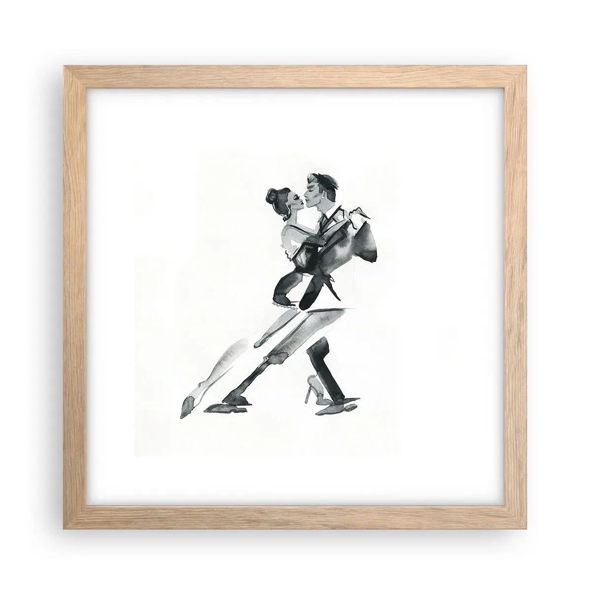 Plakat i ramme af lyst egetræ - I én rytme - 30x30 cm