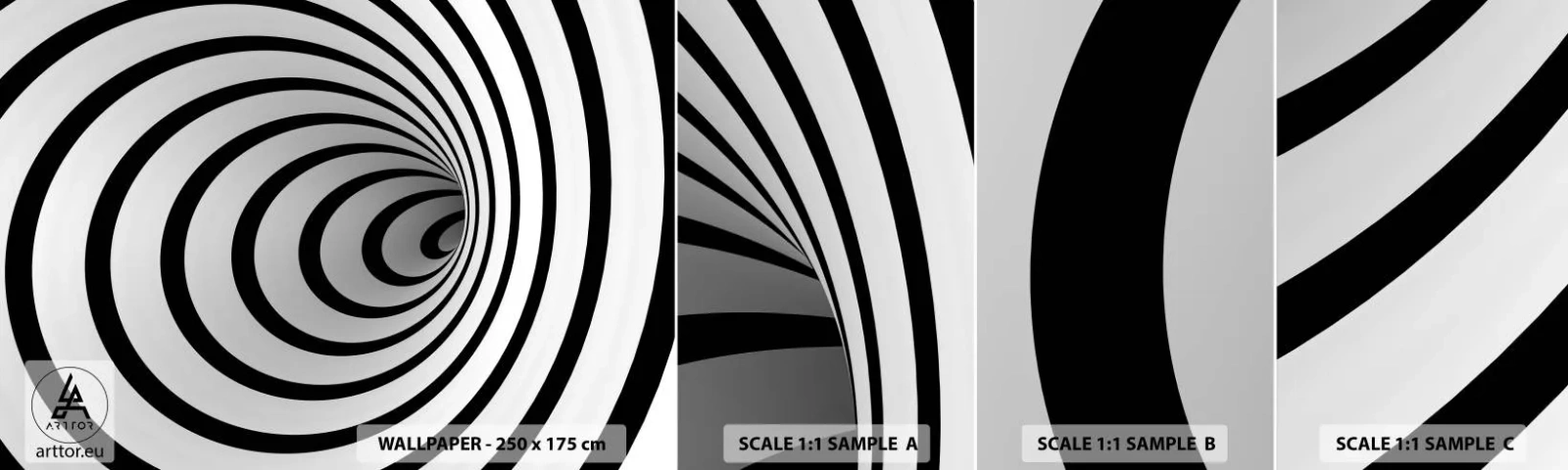 Fototapet Prøve Standard Eco - Kan du heller ikke modstå det? - Abstraktion, 3D, Vortex - 100x30 cm