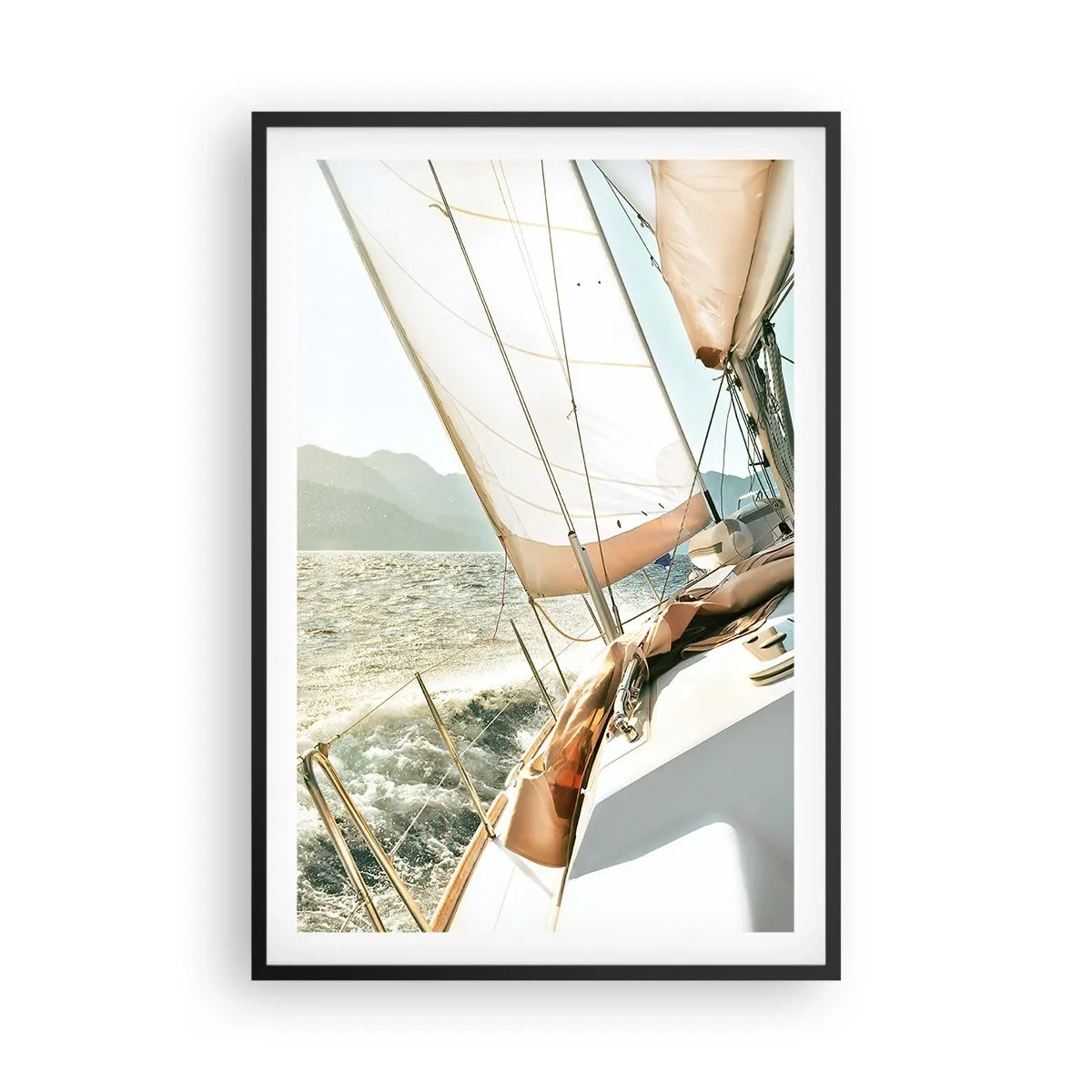 Plakat i sort ramme - Under fulde sejl - 61x91 cm