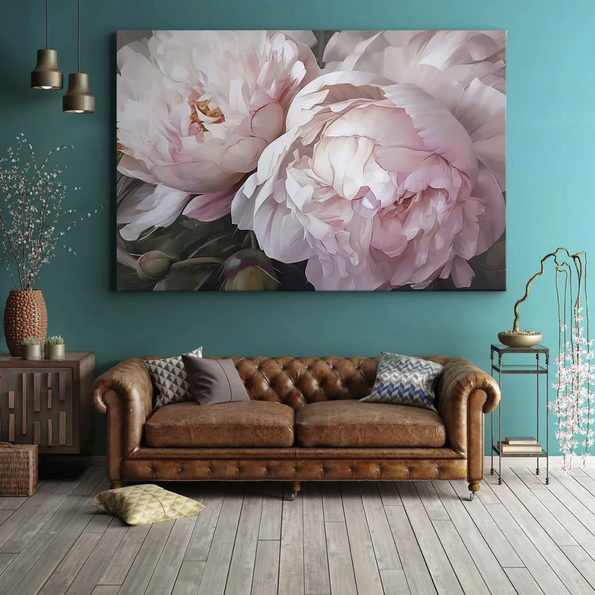 Lærredstryk - Billede på lærred - Fastlåst i blomstring - 120x80 cm