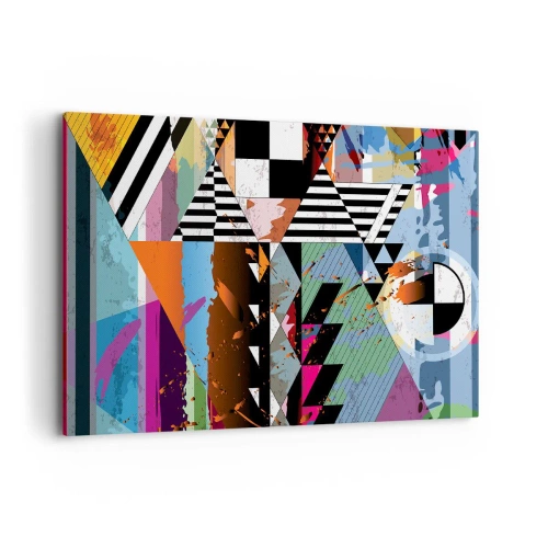 Lærredstryk - Billede på lærred - Geometrisk og organisk - 120x80 cm