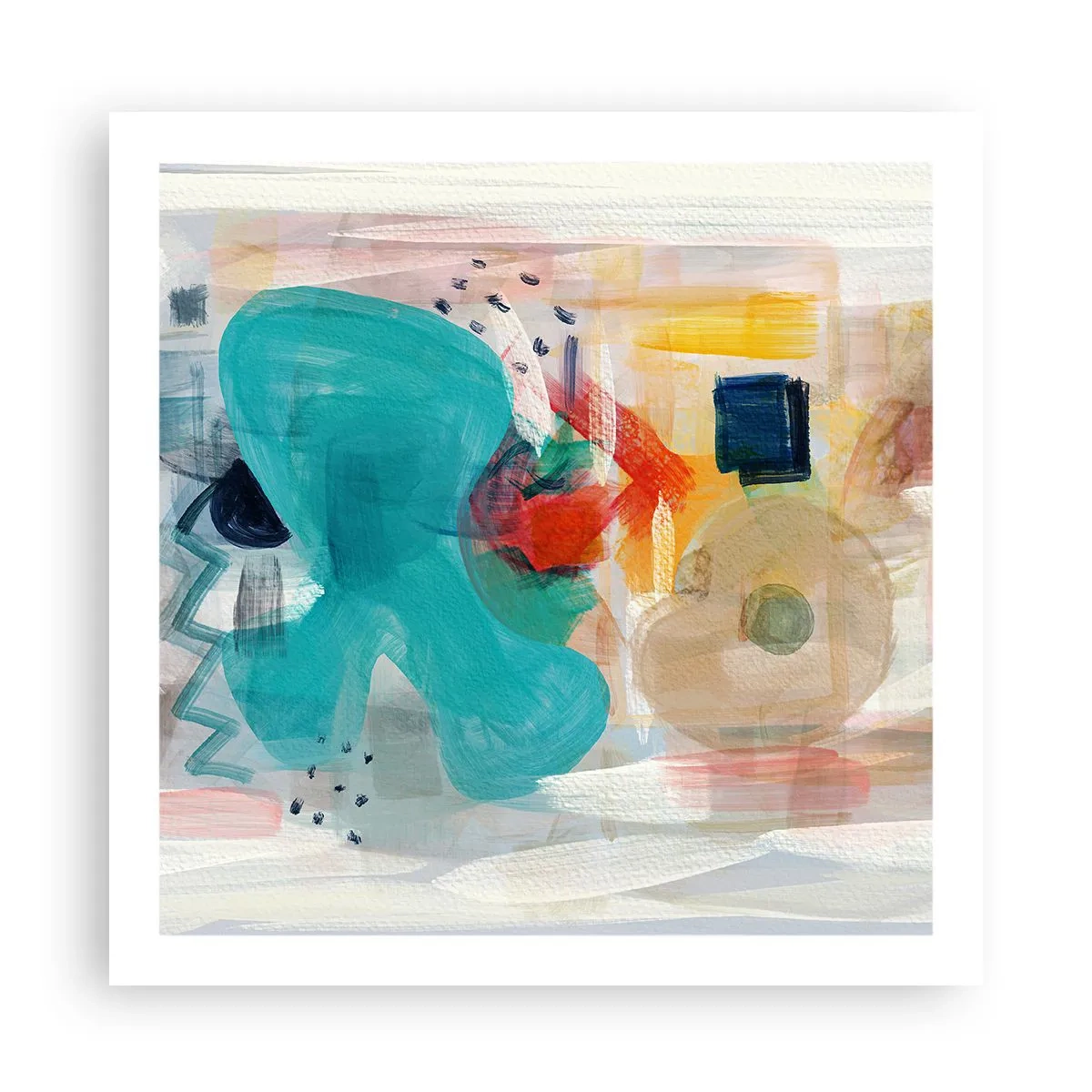 Plakat - Et farverigt spil - 60x60 cm