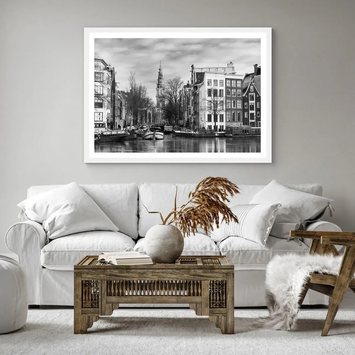 Plakat i hvid ramme - Amsterdam stemning - 40x30 cm