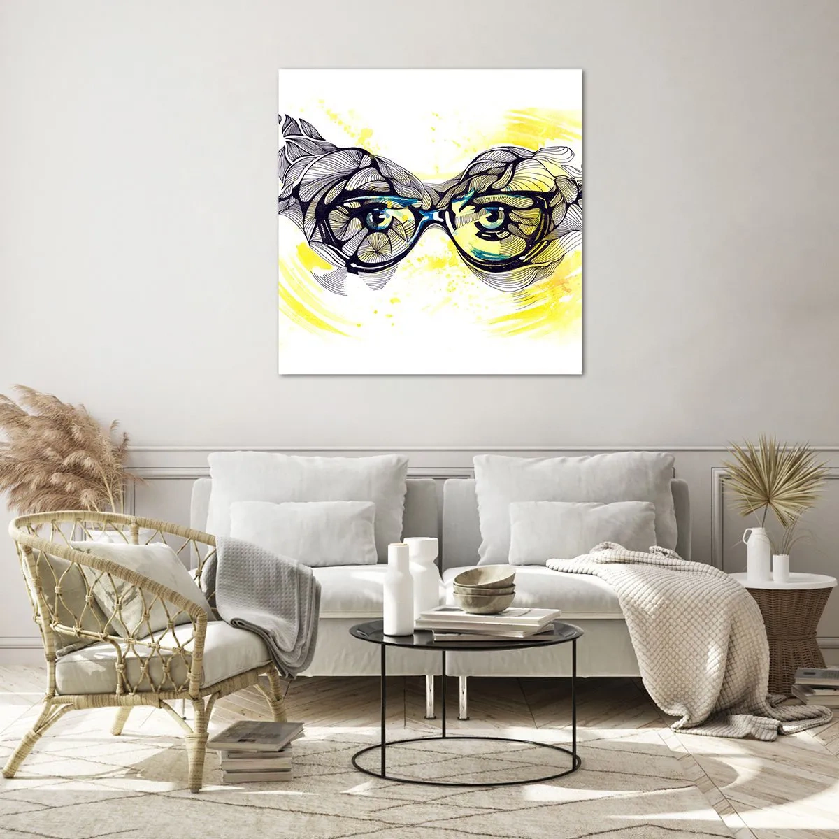 Billede på glas - Gennem blå briller - 60x60 cm