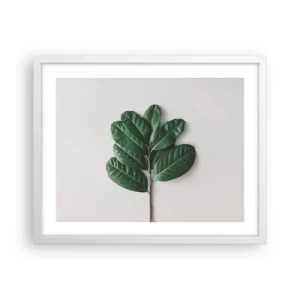 Plakat i hvid ramme - Tegning af selve naturen - 50x40 cm