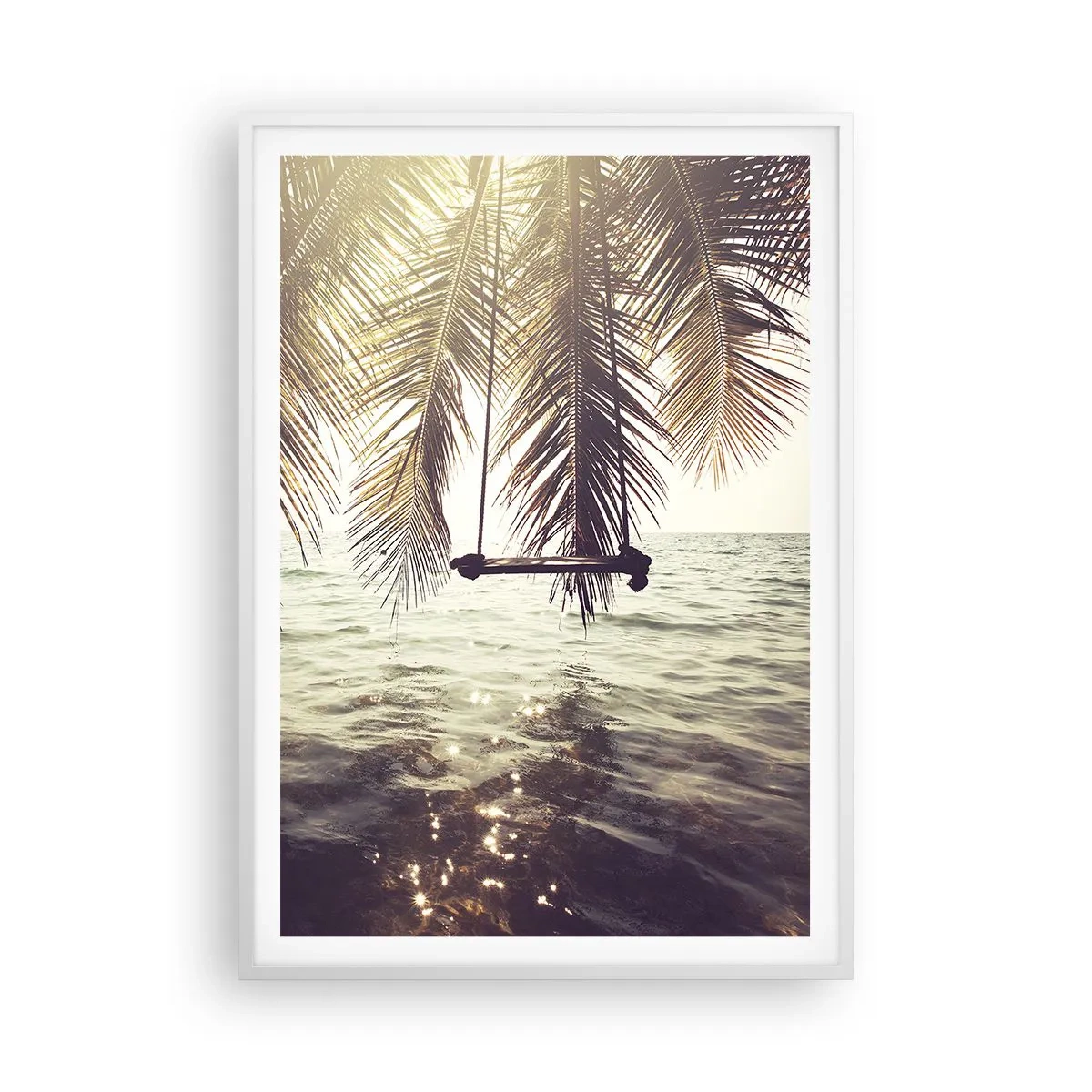 Plakat i hvid ramme - Du kan svæve i skyerne efter behag - 70x100 cm