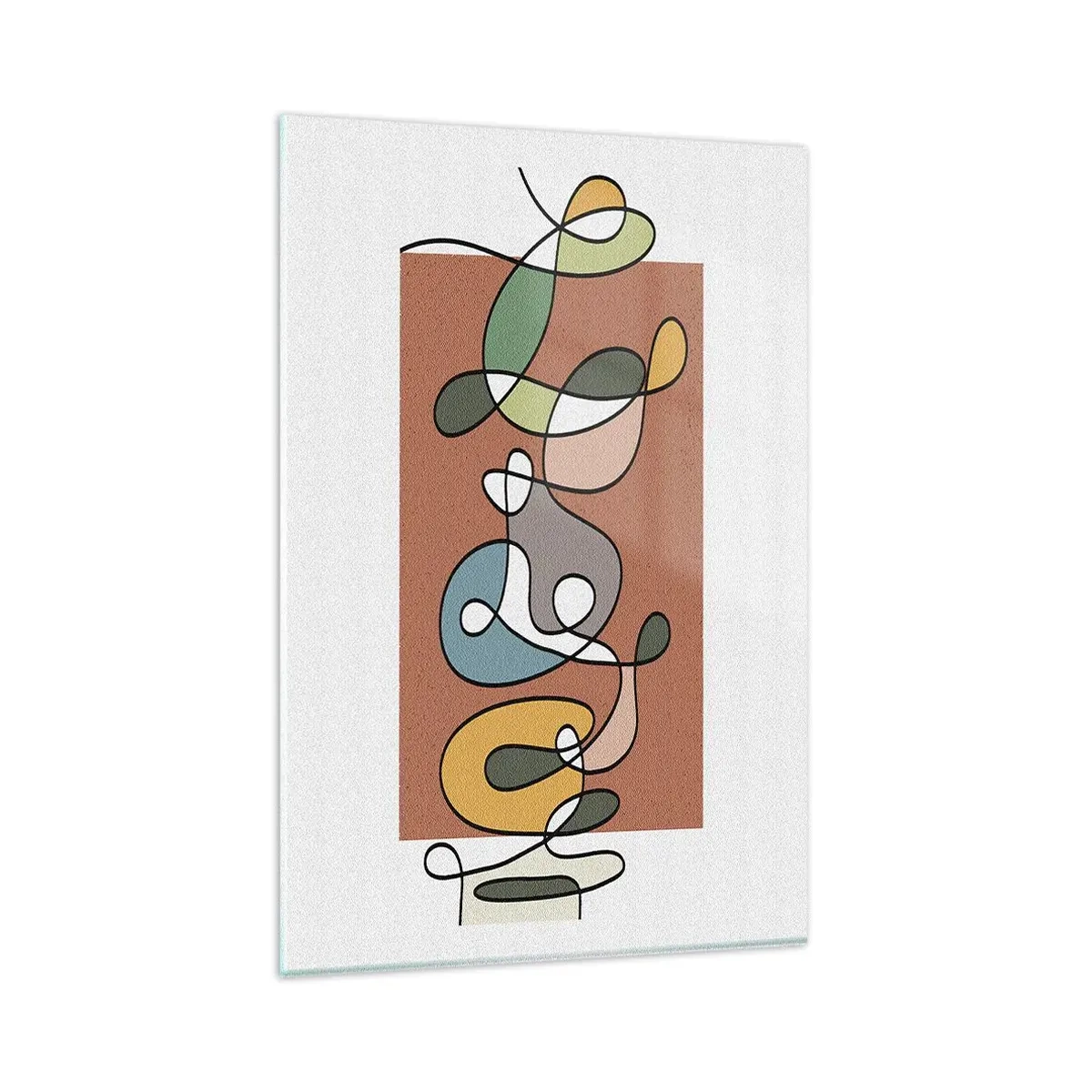 Billede på glas - Abstraktion: et farverigt virvar - 80x120 cm