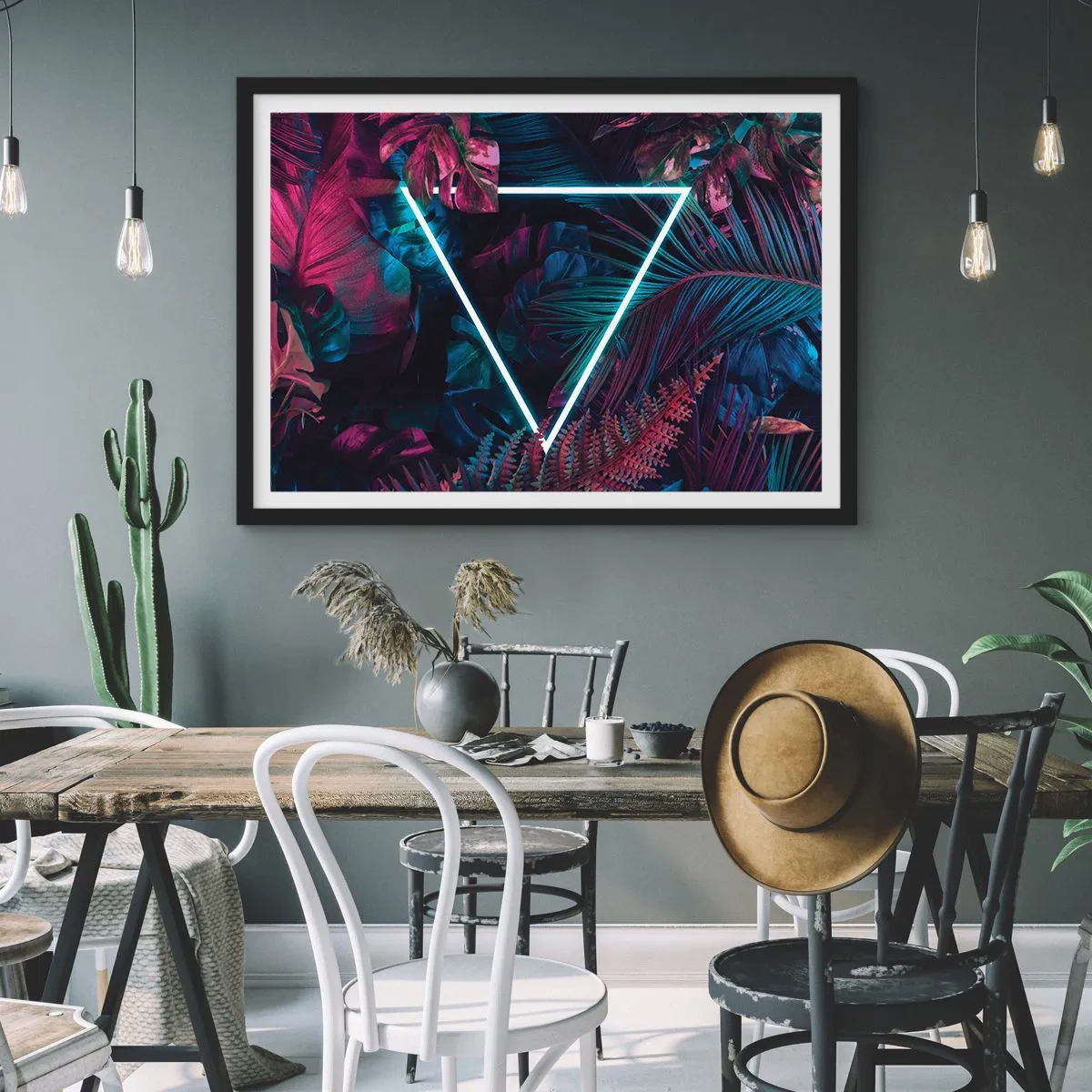 Plakat i sort ramme - Have i disco-stil - 50x40 cm