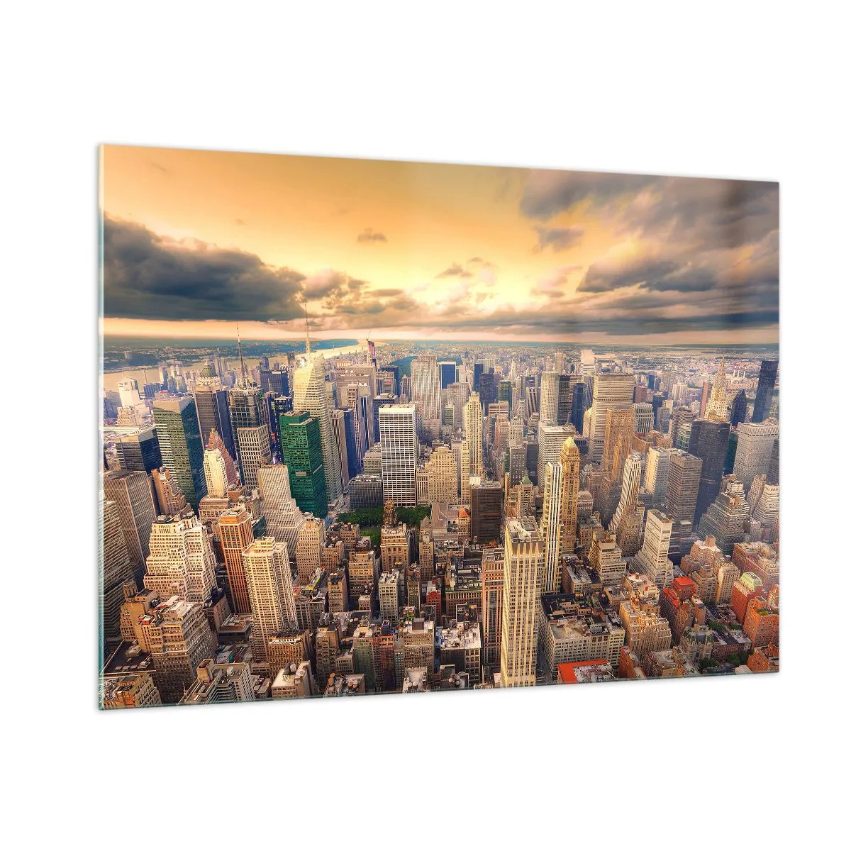Billede på glas - En forgyldt metropol - 100x70 cm