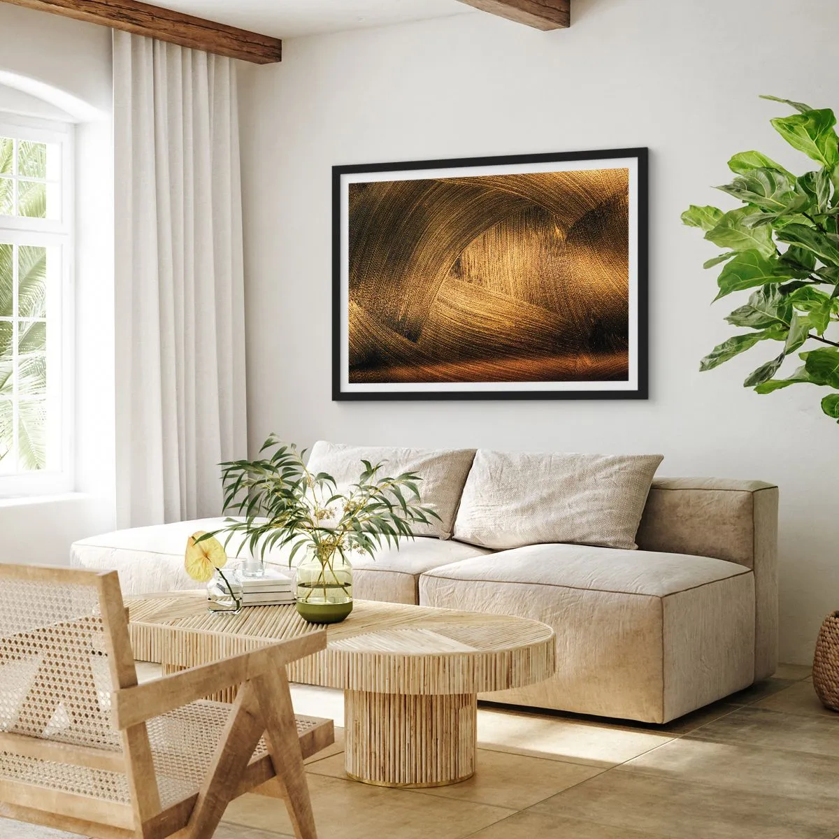 Plakat i sort ramme - I den gyldne labyrint - 70x50 cm