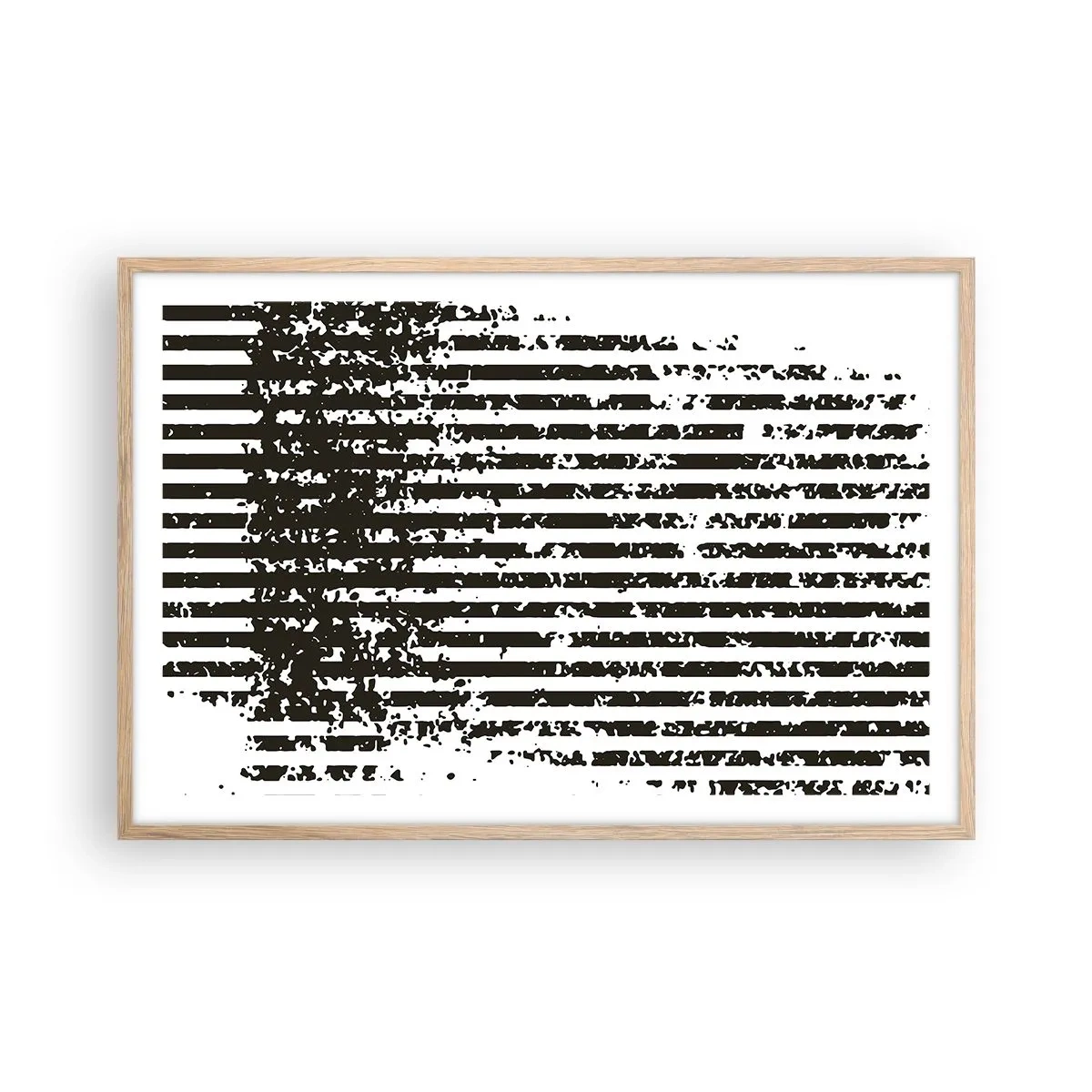 Plakat i ramme af lyst egetræ - Rytme og støj - 91x61 cm