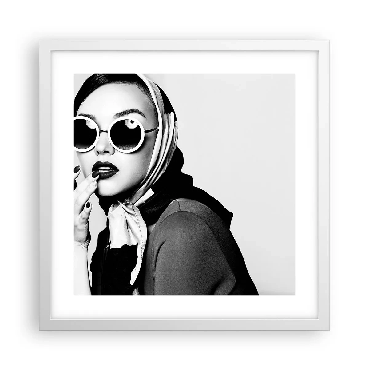 Plakat i hvid ramme - Hilsner fra 1960'erne. - 40x40 cm