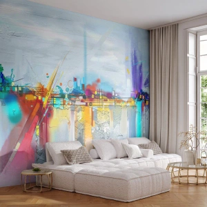 Fototapet Premium Sand - Glædens bro over livets flod - Abstraktion, Stykke, Surrealisme - 400x280 cm