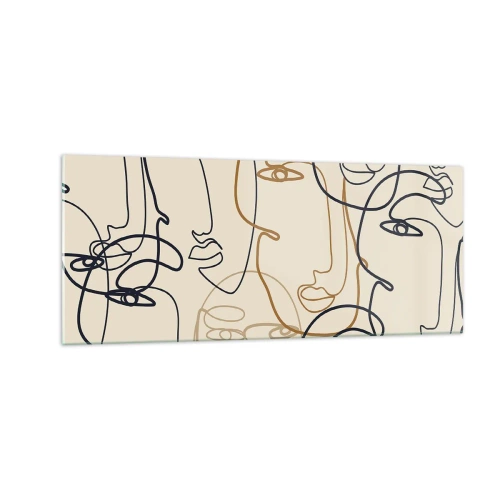 Billede på glas - Portræt ganget med hinanden - 100x40 cm