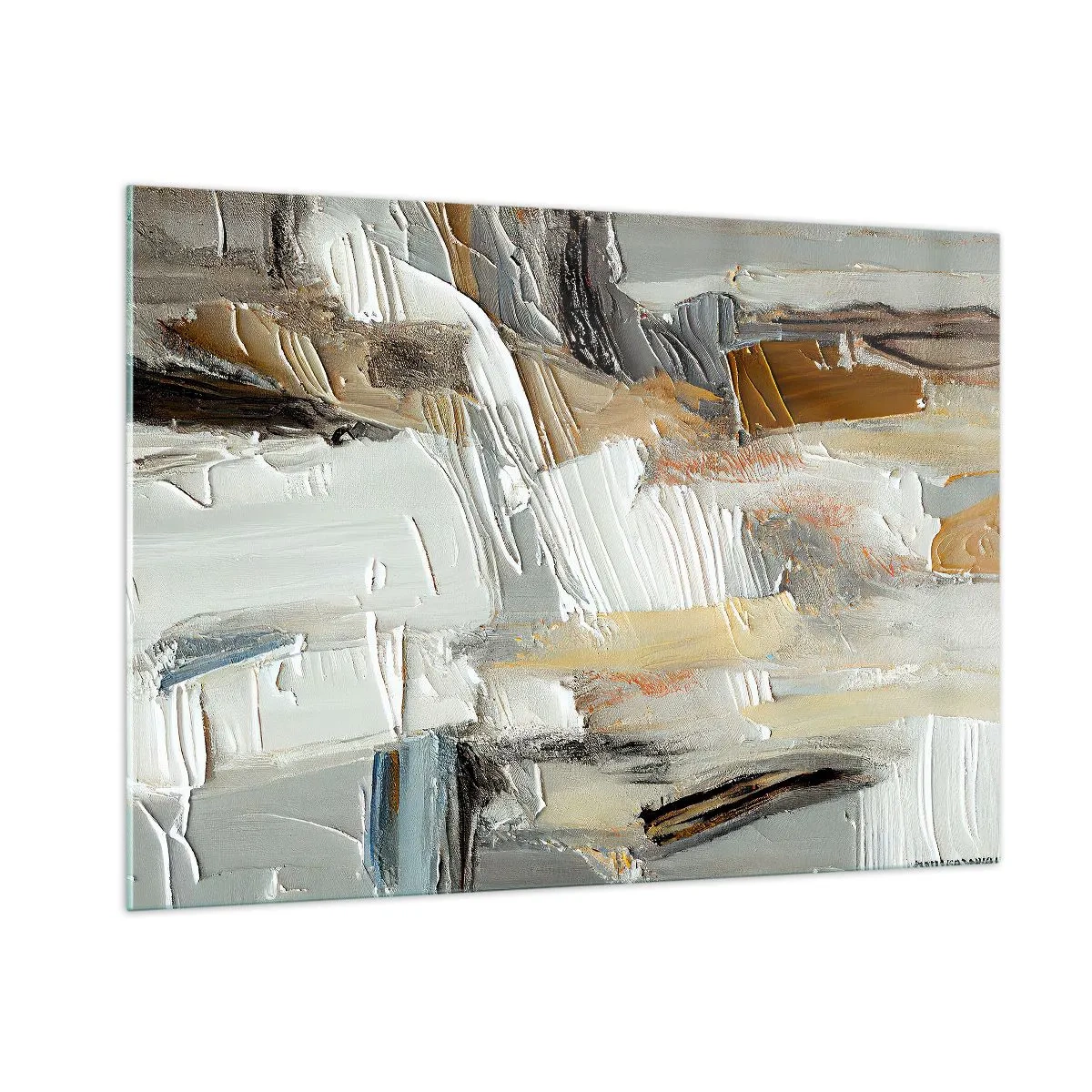 Billede på glas - Farverige lagdelinger - 100x70 cm