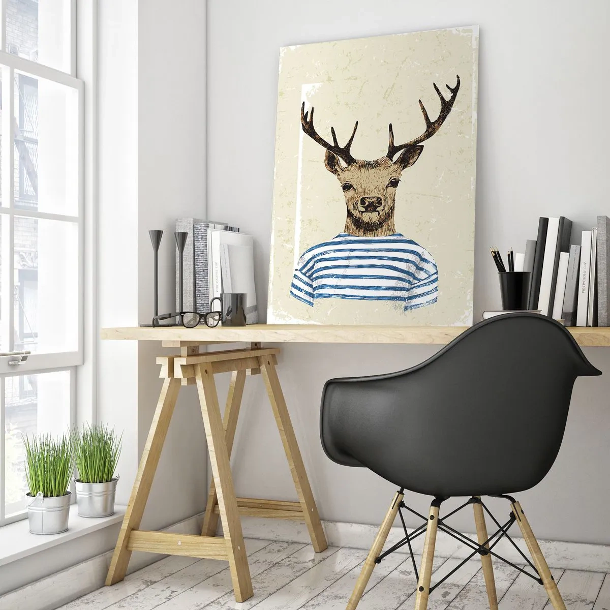 Billede på glas - Fordi jeg kan lide stribede skjorter! - 50x70 cm