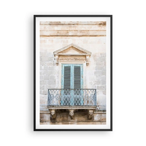 Plakat i sort ramme - Den unikke charme i Italien - 61x91 cm