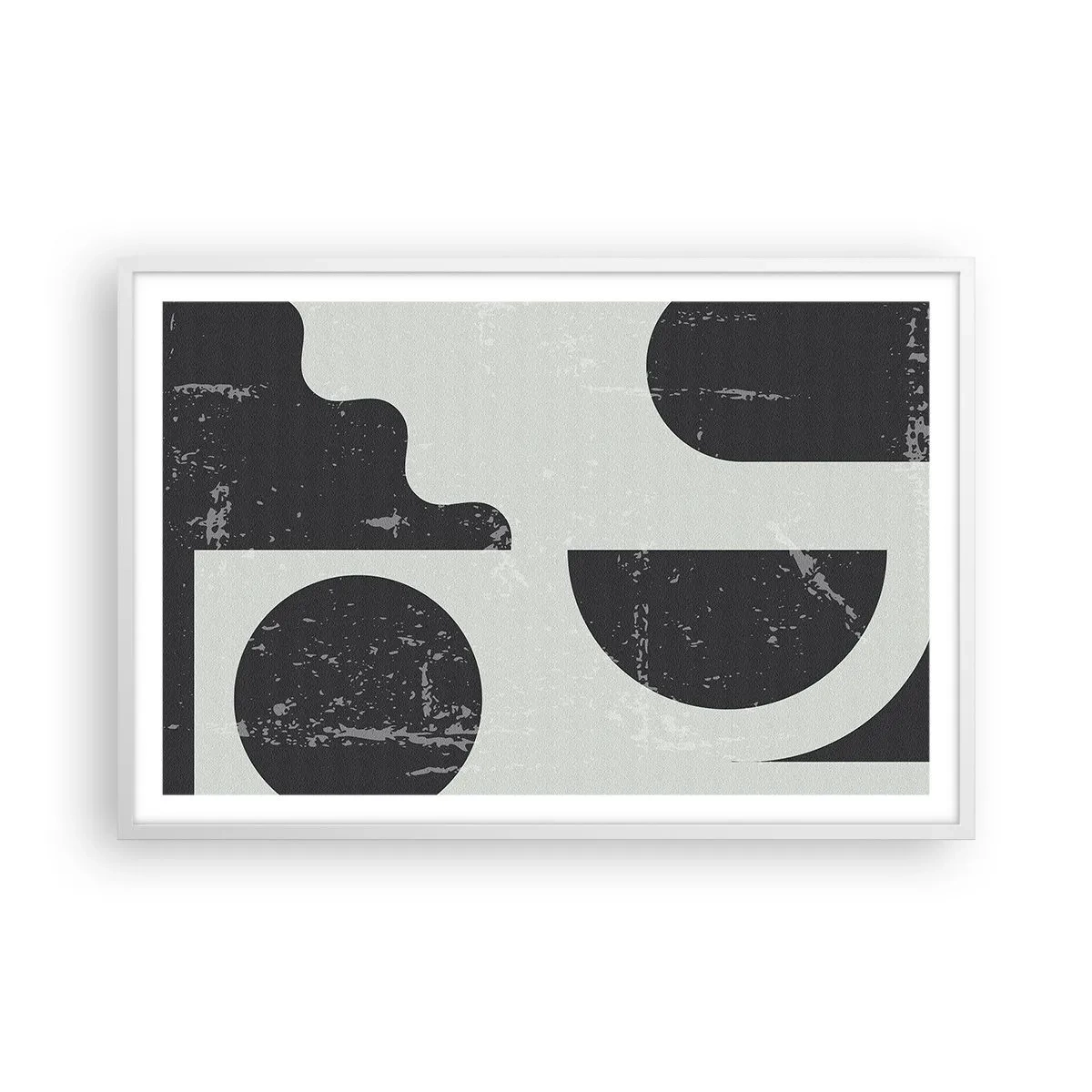 Plakat i hvid ramme - Komposition over og under - 91x61 cm