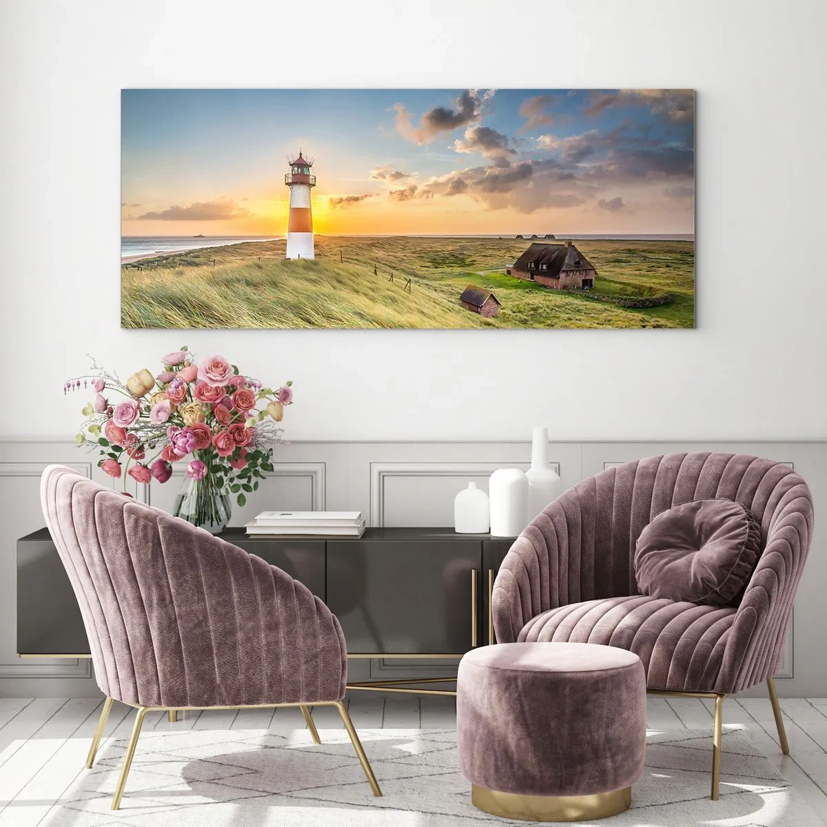 Billede på glas - Mellem bølgerne - 140x50 cm