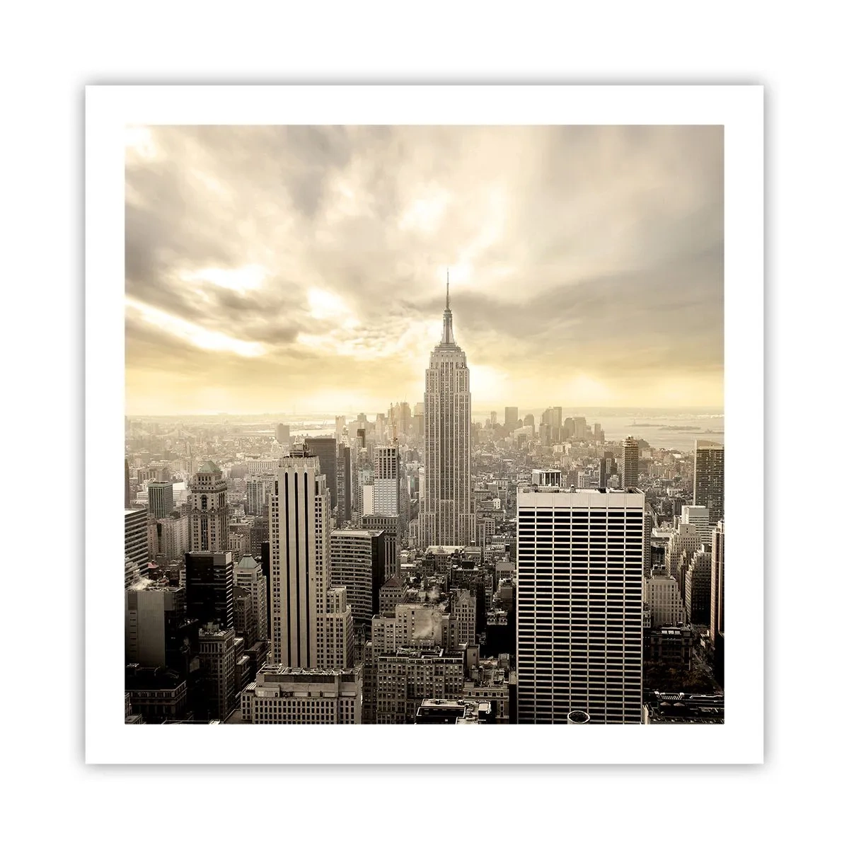 Plakat - New York vævet af grå - 60x60 cm