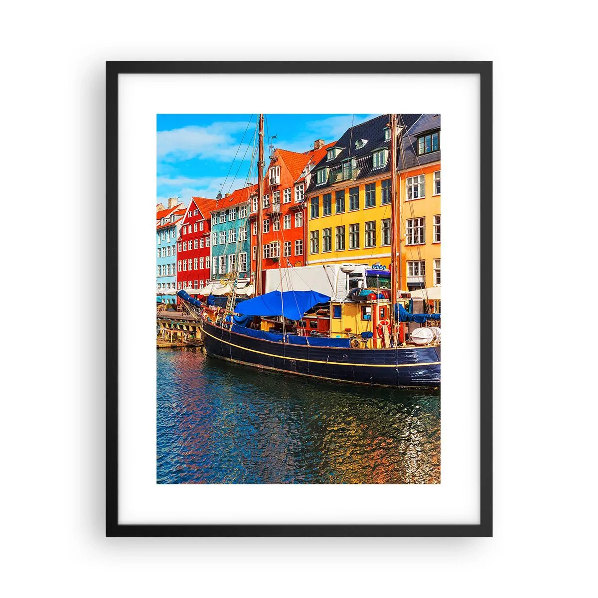 Plakat i sort ramme - Glædelig kaj - 40x50 cm