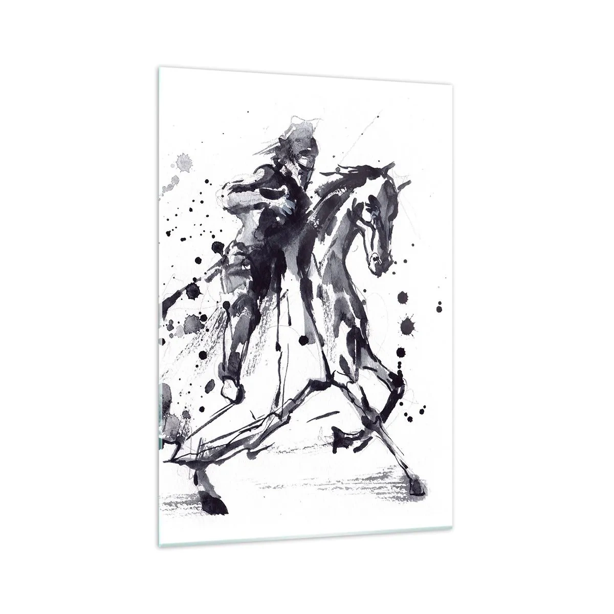 Billede på glas - Sort ridder - 70x100 cm