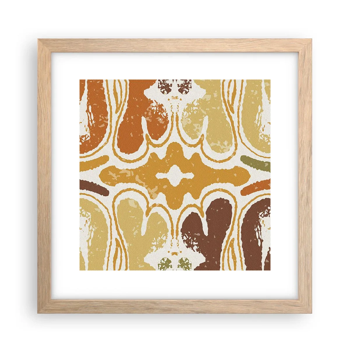 Plakat i ramme af lyst egetræ - Sentimental abstraktion - 30x30 cm