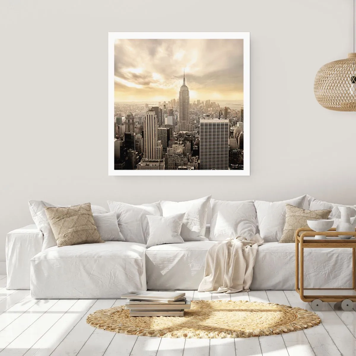 Plakat - New York vævet af grå - 60x60 cm
