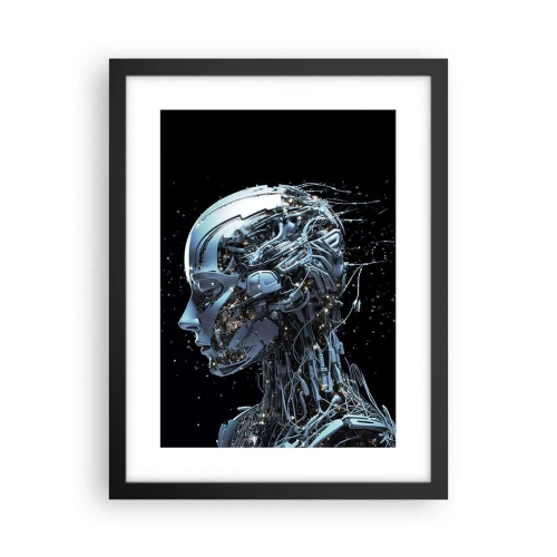 Plakat i sort ramme - Teknologi er en kvinde - 30x40 cm