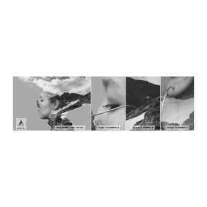 Fototapet Prøve Standard Eco - Portræt af toppen og skyen - Abstraktion, Kvindehoved, Fantasi - 100x30 cm