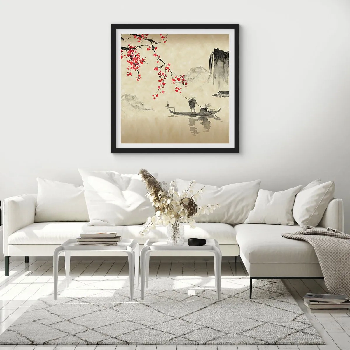 Plakat i sort ramme - I kirsebærblomsternes land - 30x30 cm