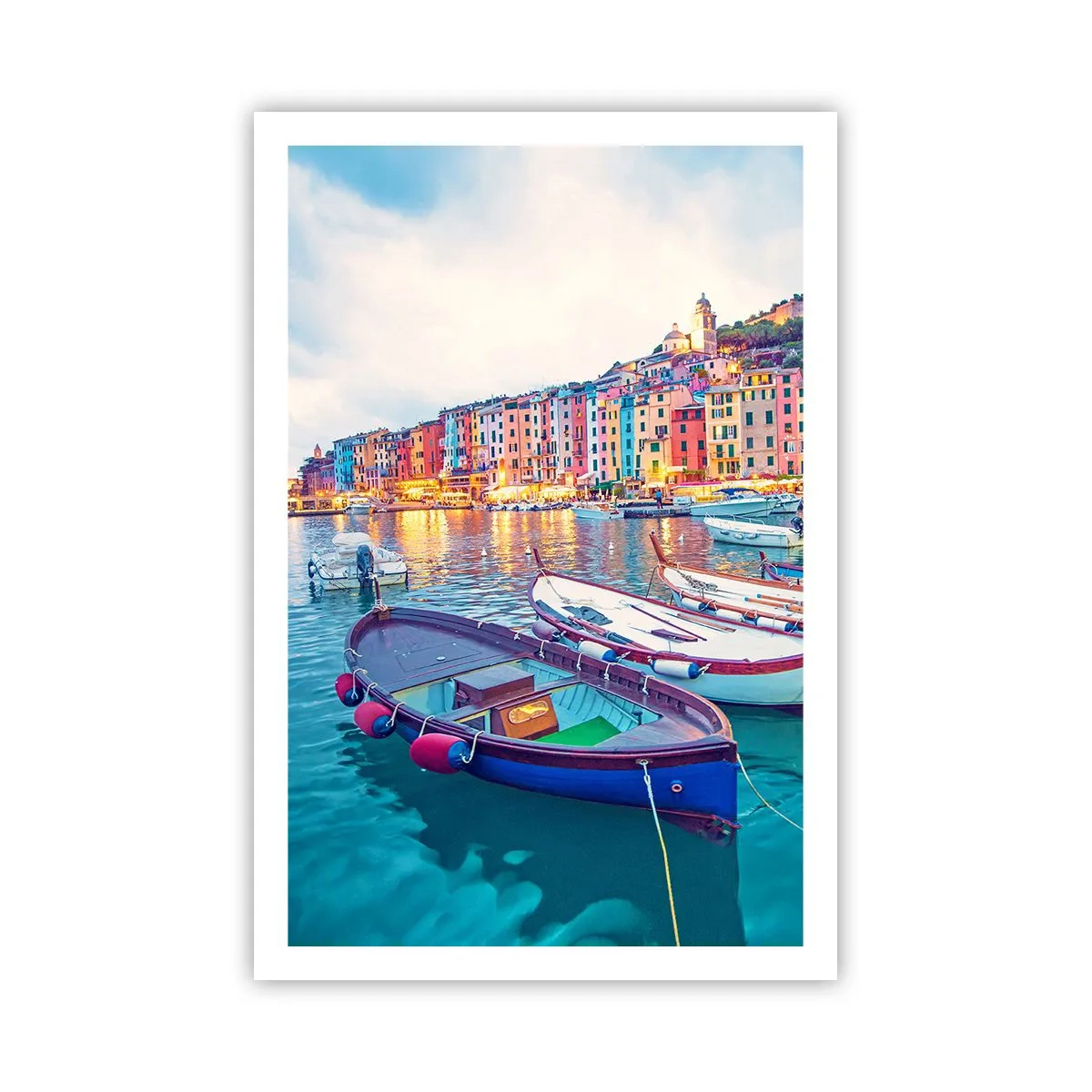 Plakat - En farverig aften i havnen - 61x91 cm