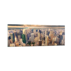 Billede på glas - En forgyldt metropol - 90x30 cm