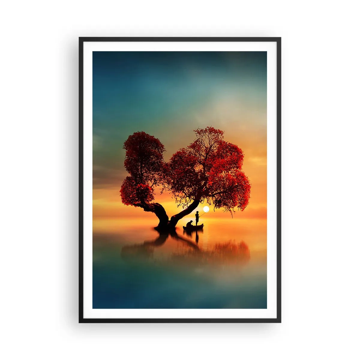 Plakat i sort ramme - Fjern og tavs verdensløshed - 70x100 cm