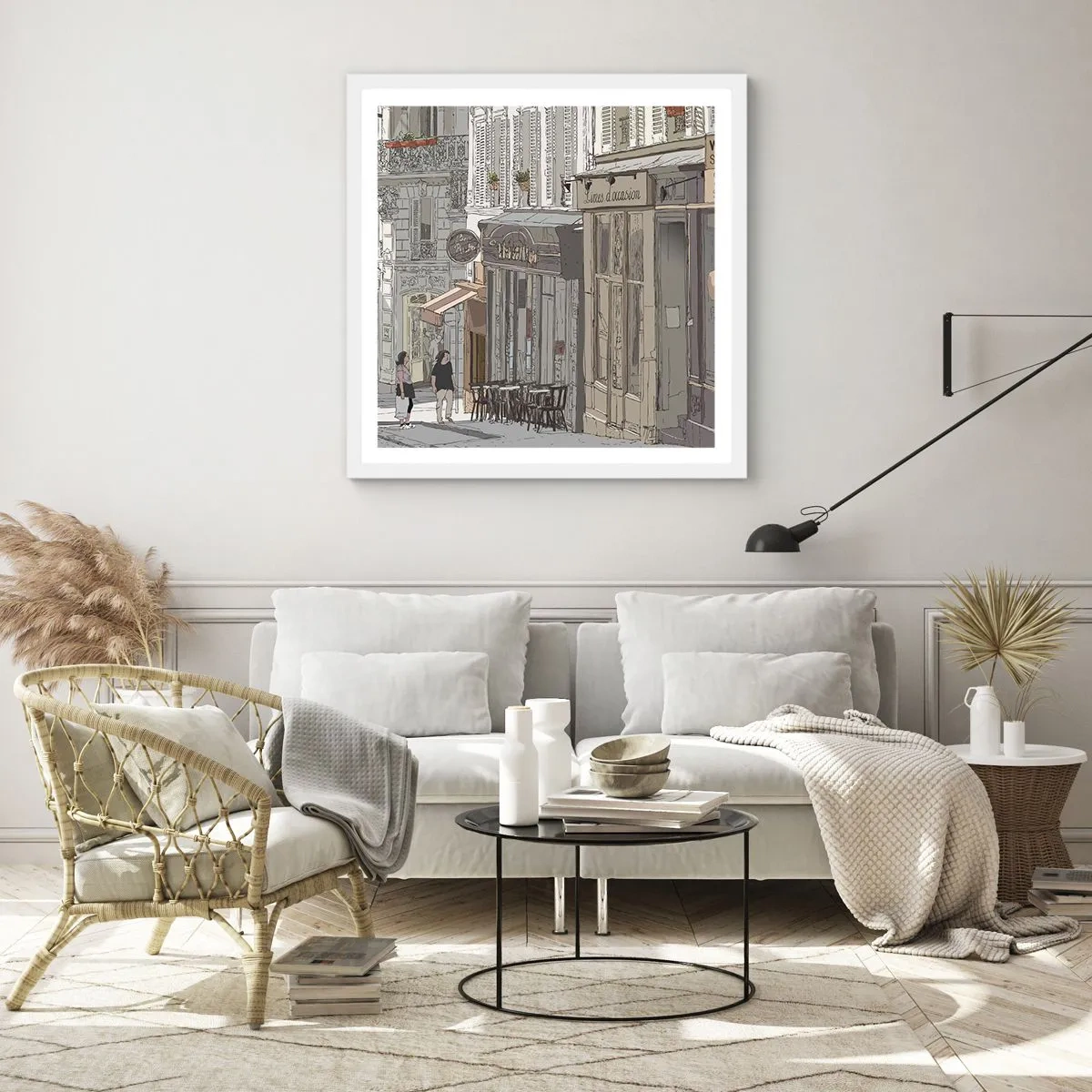 Plakat i hvid ramme - Byens glæder - 30x30 cm