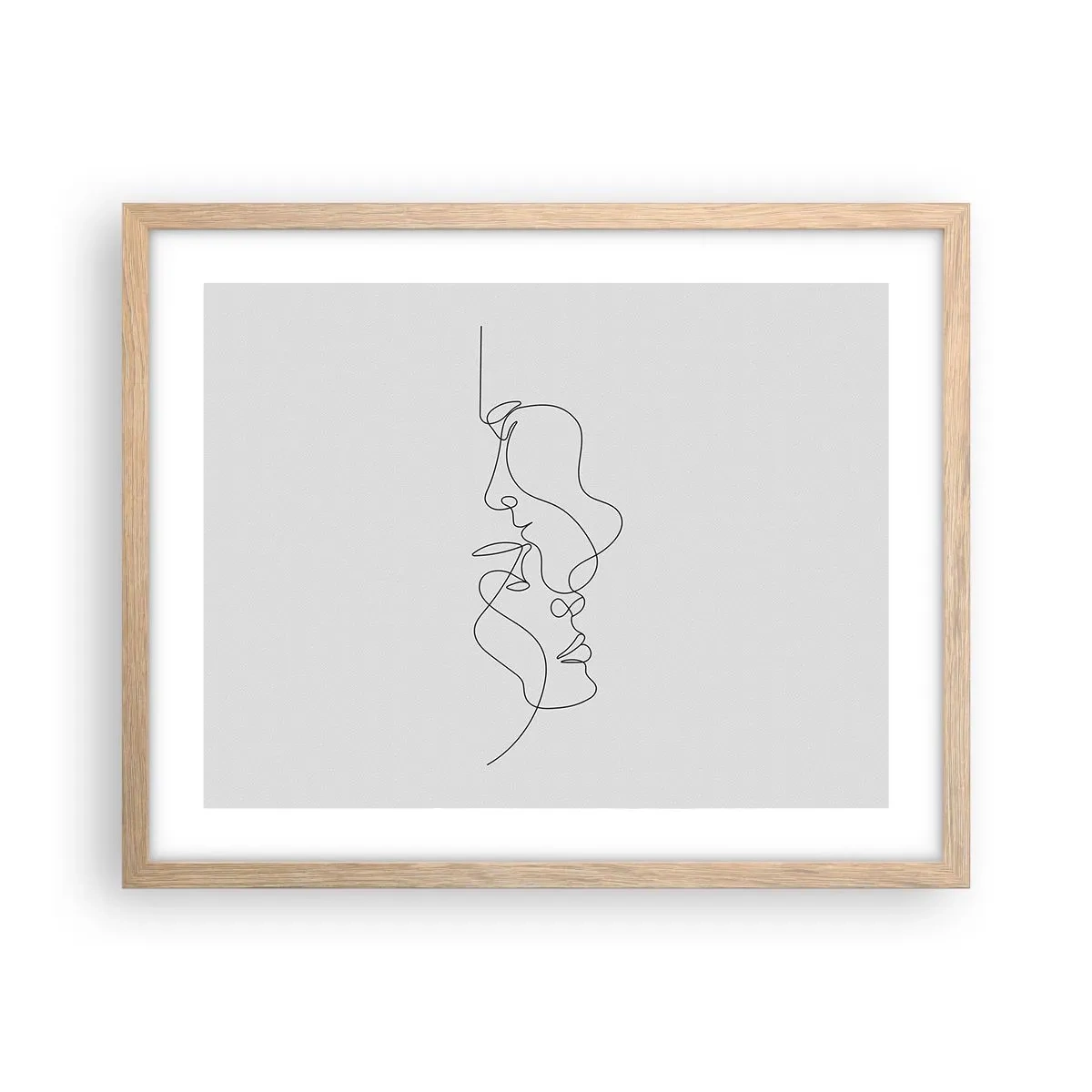 Plakat i ramme af lyst egetræ - Gløderne af glubende begær - 50x40 cm